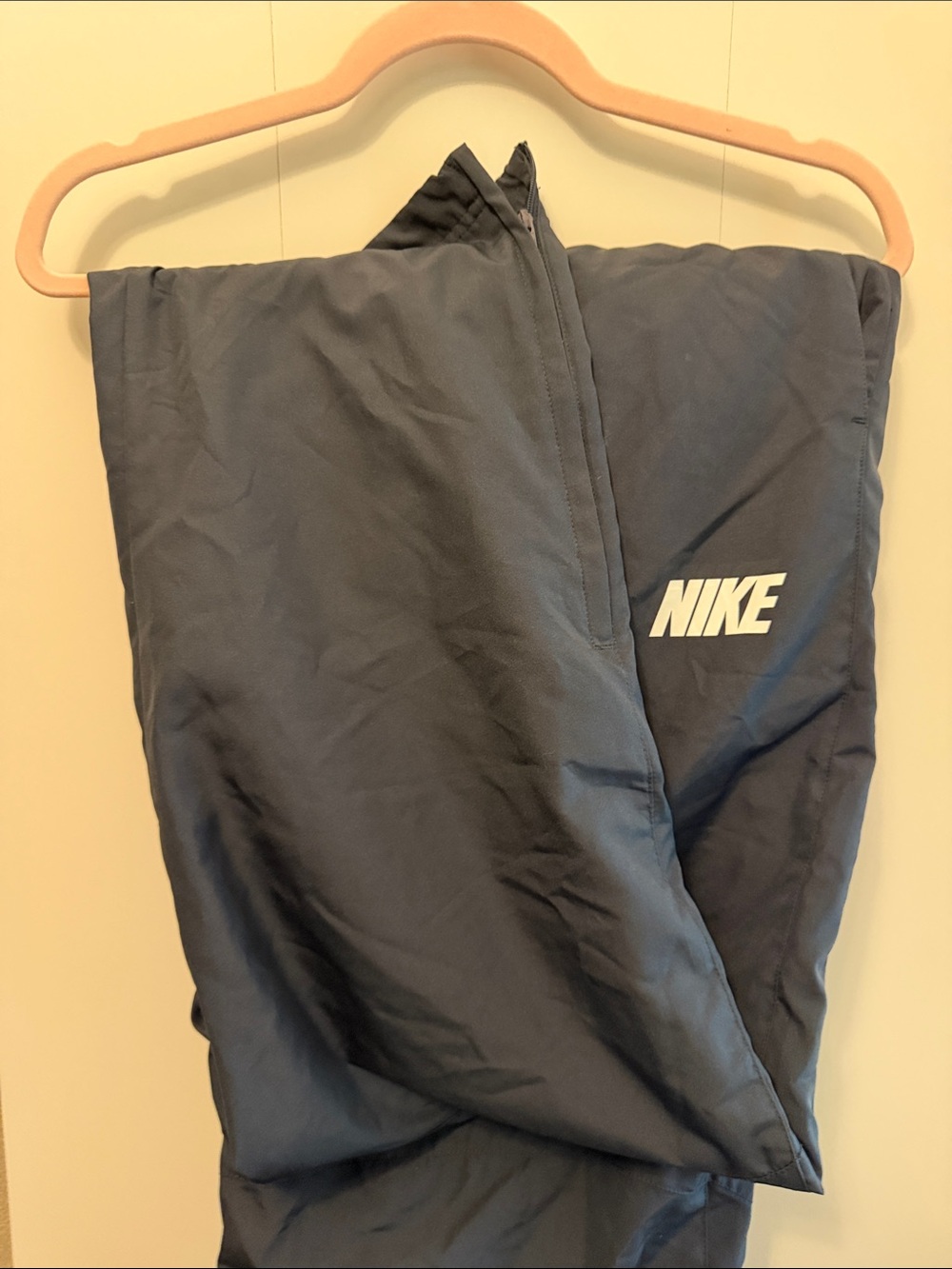 Nike Black Loose-Fit Track Pants with White Logo - Picture 2 of 2